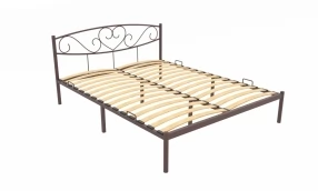 Кровать Магнолия Металл, 160х190 мм, Коричневый муар, Коричневый муар, 1630