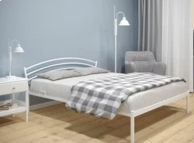 Кровать Марго Металл, 160х190 мм, Белый муар, Белый муар, 1630
