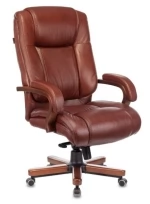 Кресло руководителя T-9925WALNUT Дерево, Кожа, Металл, Светло-коричневый Leather Eichel (кожа)