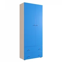 Шкаф для одежды ДМ 800, дуб млечный + синий