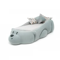 Кровать детская с матрасом и ящиком для белья Sonya Мишка Junior Мята