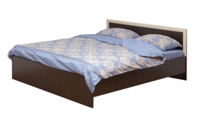 Кровать двойная 21.53 - 01 (шир. 1600) с настилом (венге/профиль дуб линдберг)/осн.