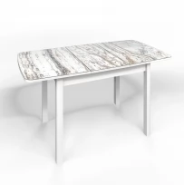 Кухонный стол Флорида раздвижной ножки прямые массив белый Массив, ЛДСП, Стекло с фотопечатью, Мрамор СМ2